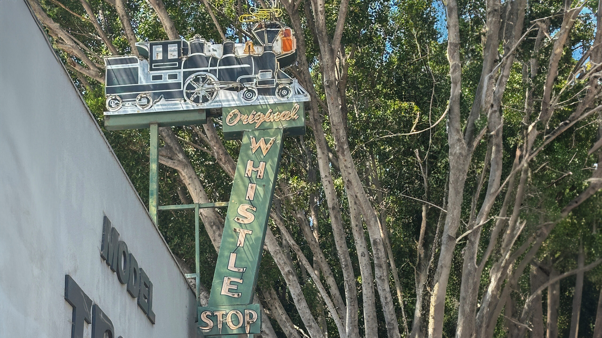 Pasadena train shop neon pasadena