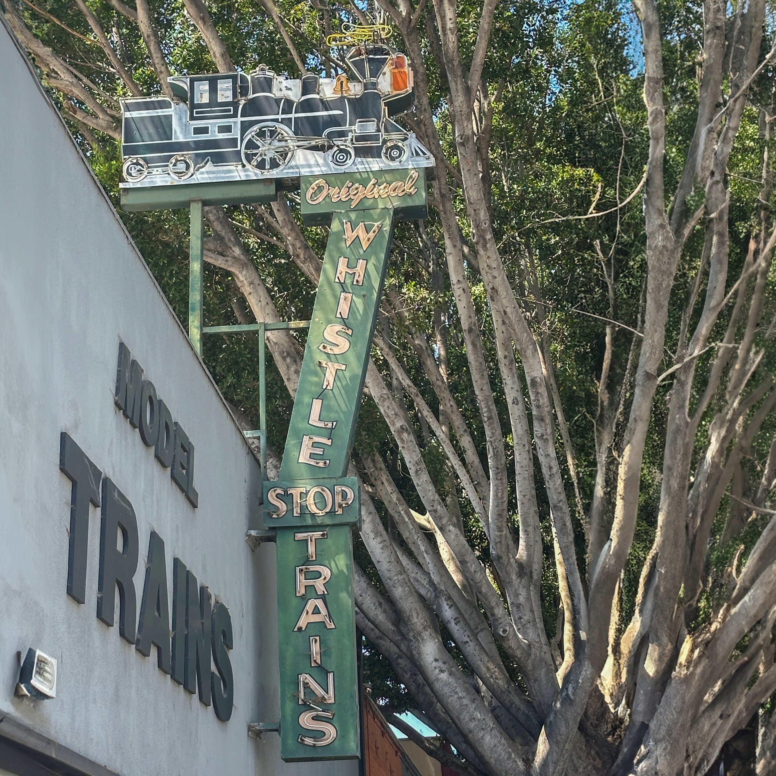 Pasadena train shop neon pasadena